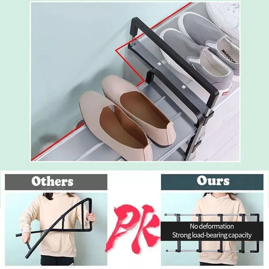 7 Tier Cabinet Storage Organiser Shoe Rack Stand Holder W Dust-proof Cover — image 8