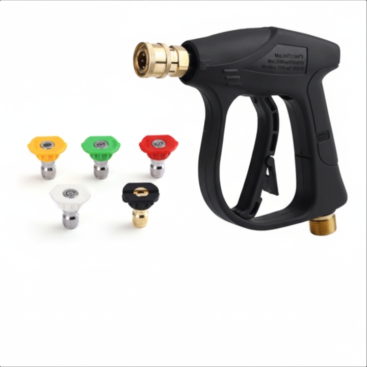 Short Wand High Pressure Car Wash Gun Heavy-Duty Brass Connector Power Washer thumbnail 7