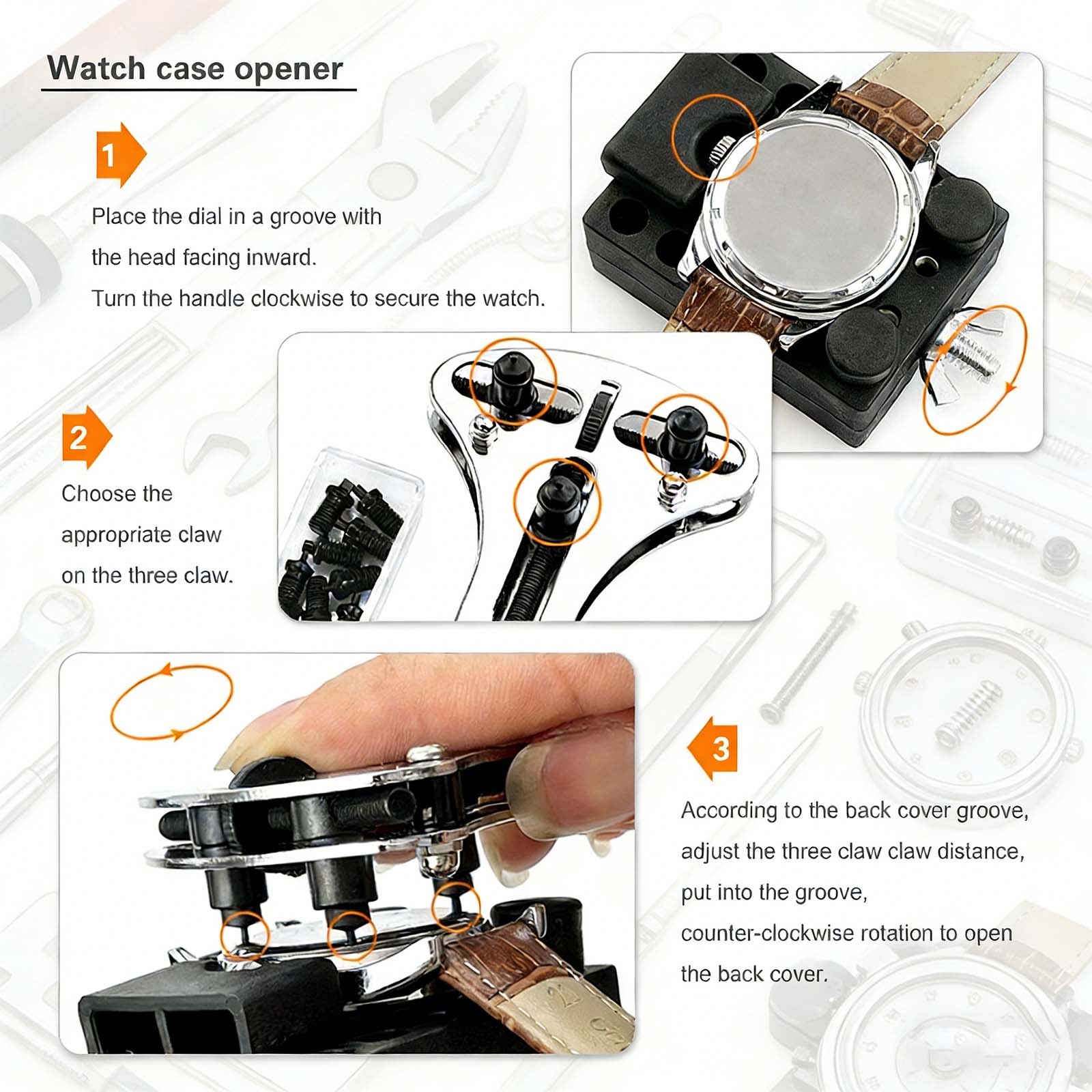 147PCS Watch Repair Tool Kit Back Case Opener Remover Spring Pin Bars Watchmaker 2
