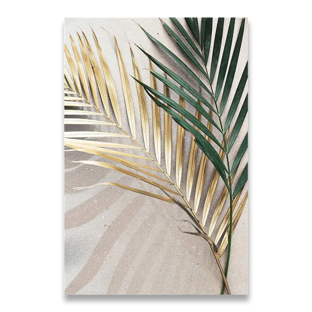 Golden Palm Botanical Canvas Painting Nordic Botanical Print Home Decor 1Color - Shop at LoveMi