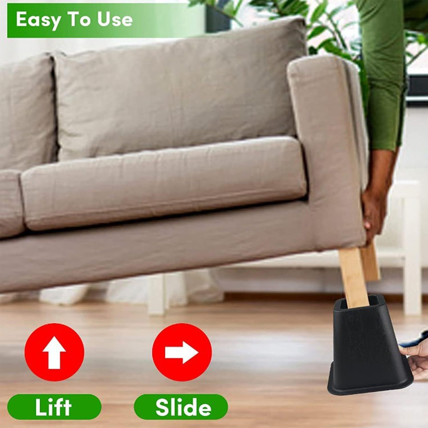 4X 6 Heavy Duty Bed Chair Risers Feet Leg Lift Furniture Extra Raisers Stand UK — image 2