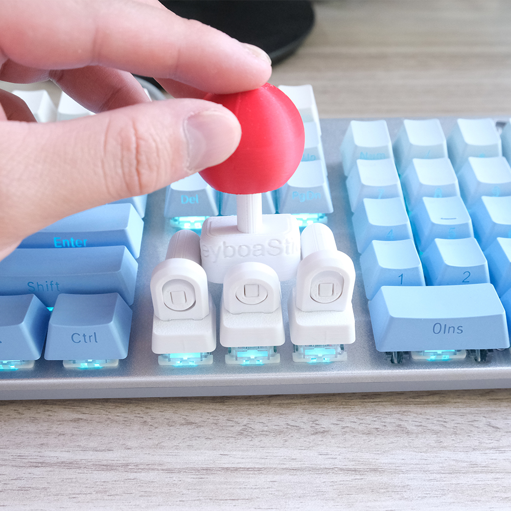 1PC 3D Printed Joystick Keyboard Keycap Set, Creative Red Ball Rocker Keycap For Compatible Mechanical Keyboards, Gaming Desk Accessory 1