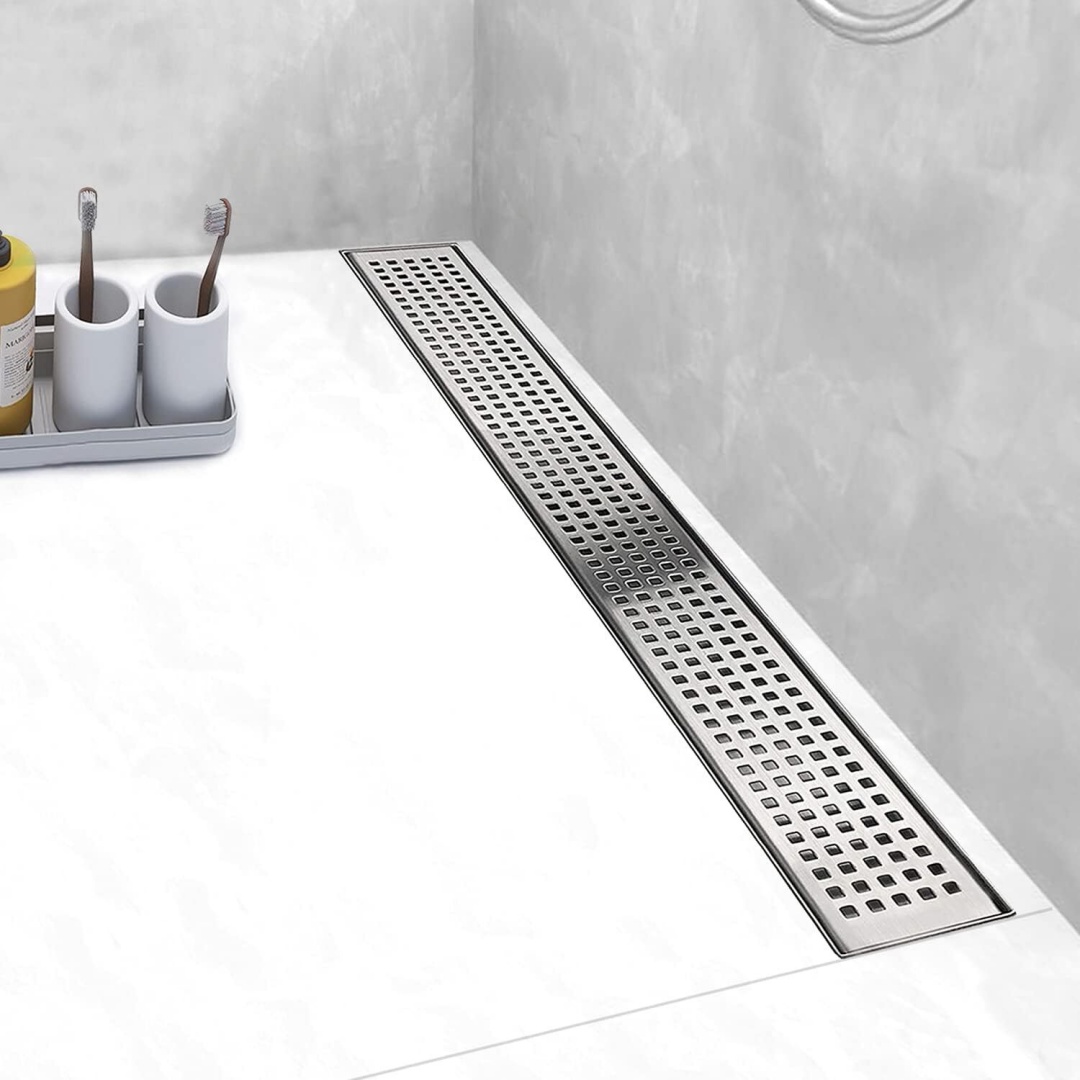 60CM Gully Waste Trap Wet Room Linear Shower Floor Drain Stainless Steel Channel