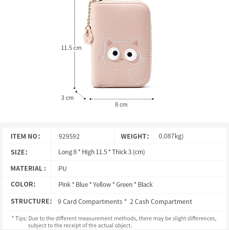 Title 1, Womens Small Card Holder PU Wallet With Zipper...