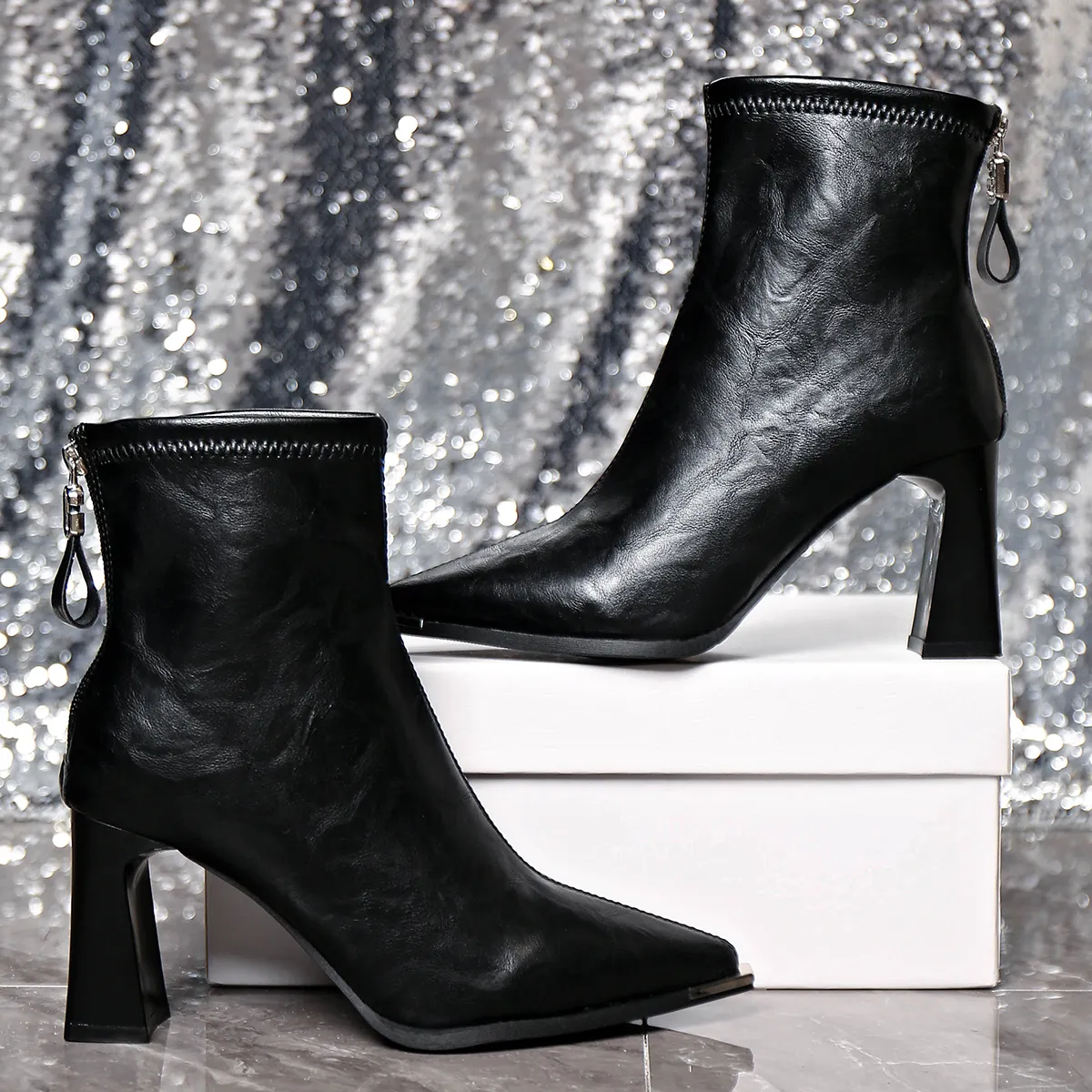 French Style Block Heel Spring Autumn Winter