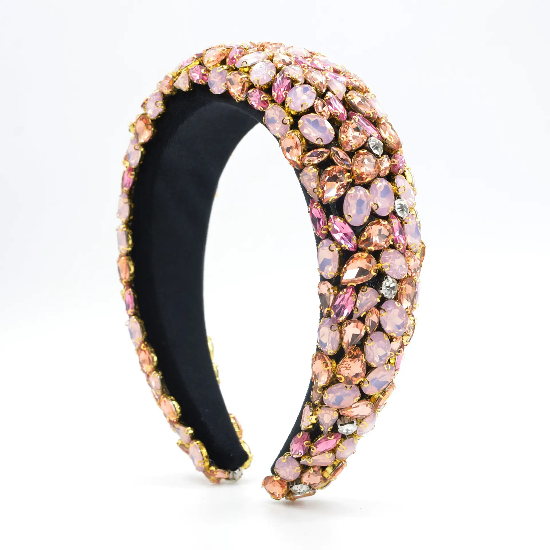 Rhinestone Gem Sponge Wide-brimmed Handmade Headband