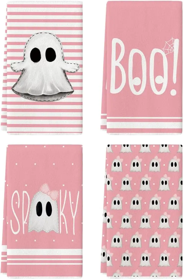 Ghost Halloween Kitchen Towels, Set Of 4