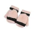 Students' Warm Faux Marten Touch Screen Gloves - Khaki - View 1