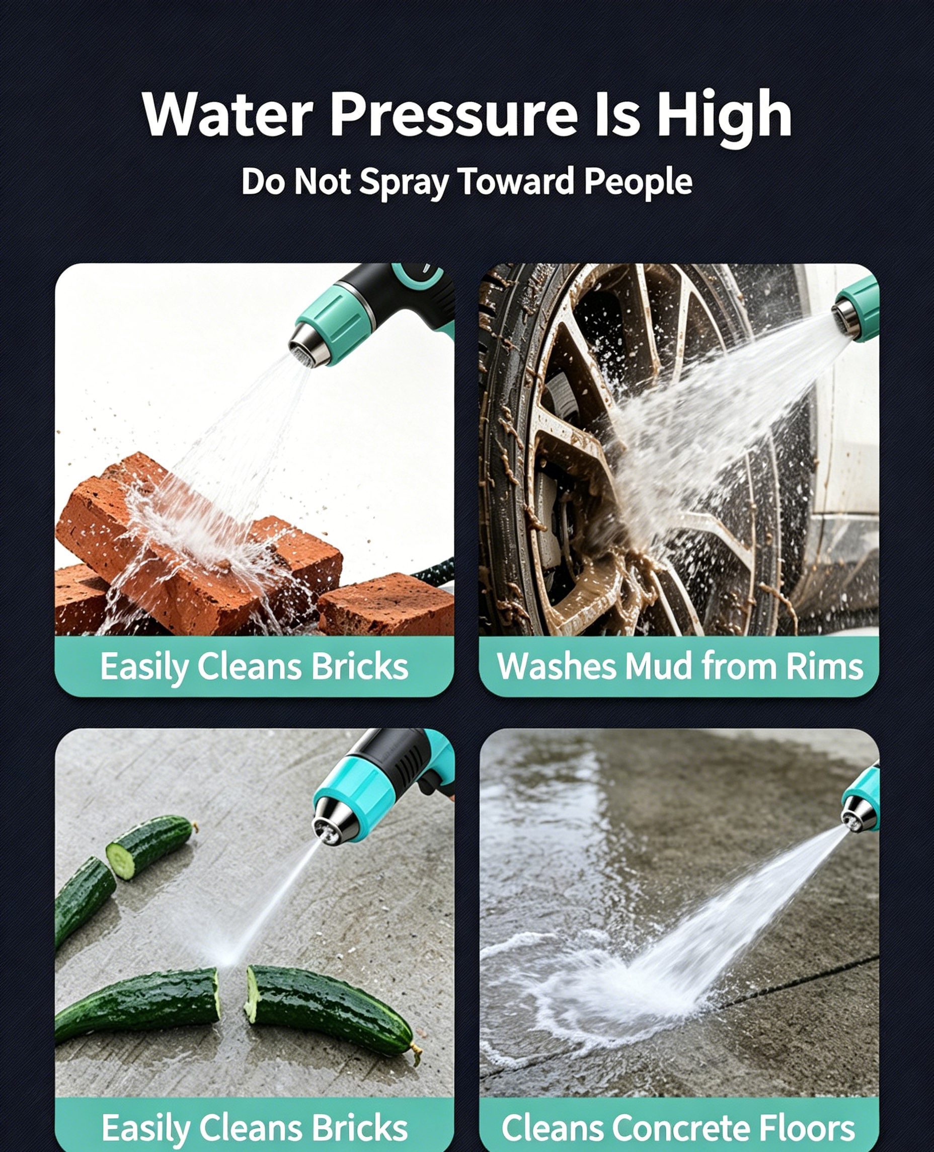 High Pressure Car Wash Nozzle, Household Soft Flush Water Hose Booster Tap, Powerful Spray Gun For Tap Water Floor Cleaning 2