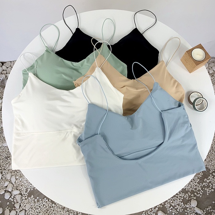 Ice Silk Gathered Thin Sling Big U Beauty Back Wrapped Chest Tube Top Underwear