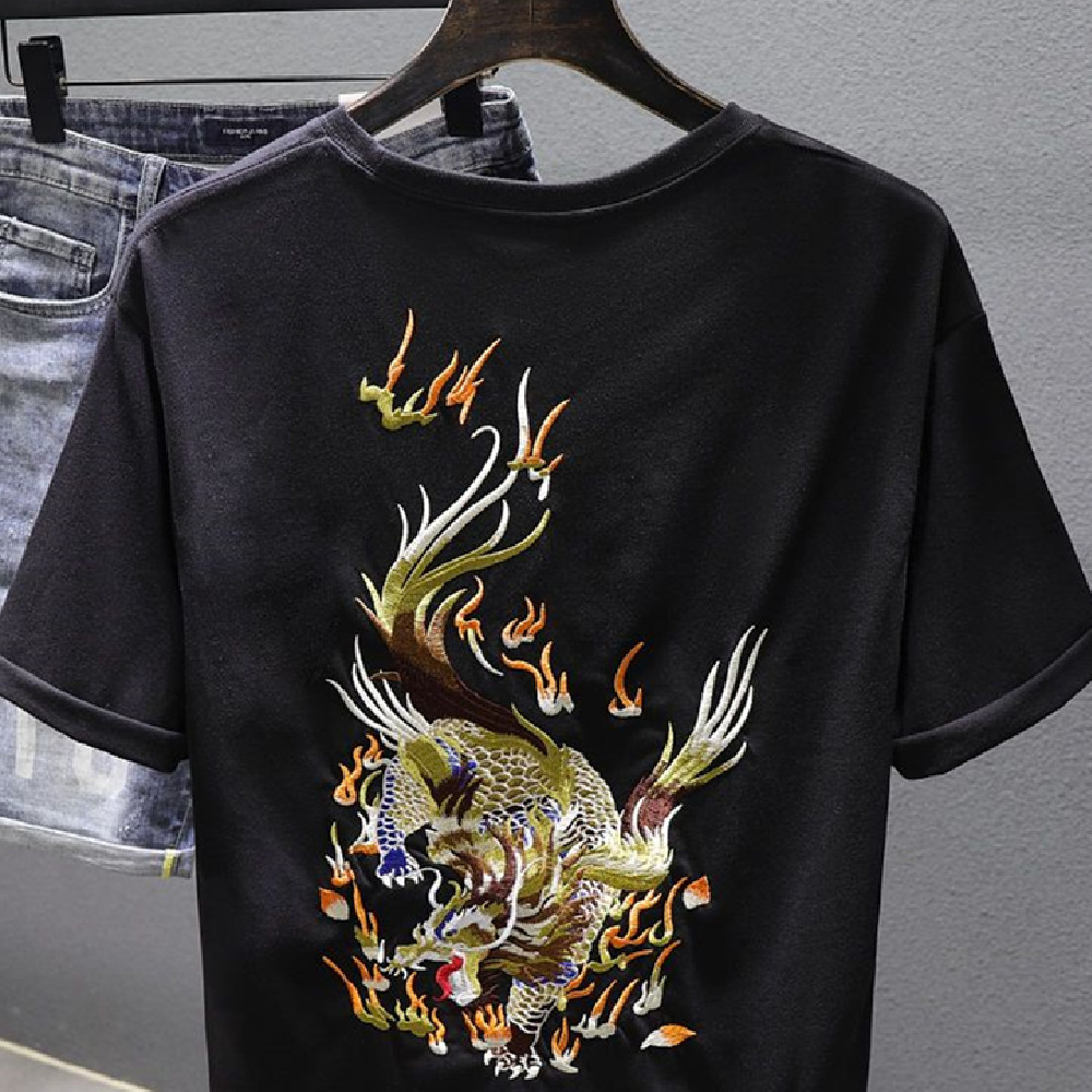 Fashionable And Versatile Embroidered Short Sleeves