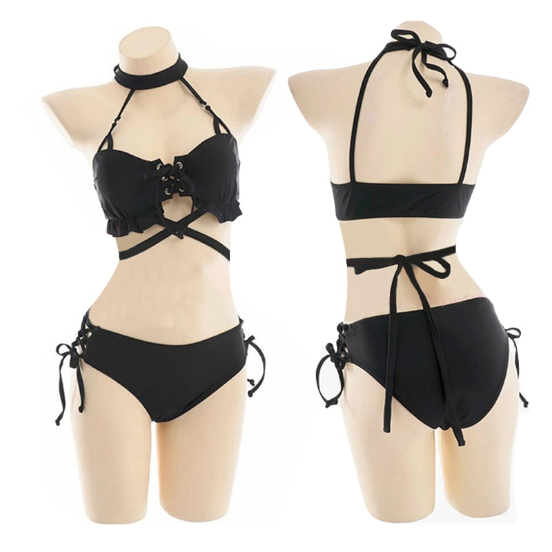 Title 3, New Fashionable Black Suspender Swimsuit