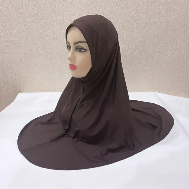 Gentle Thin Face Solid Color Turban Hat Malay Gauze Scarf Dark Coffee - Shop at LoveMi