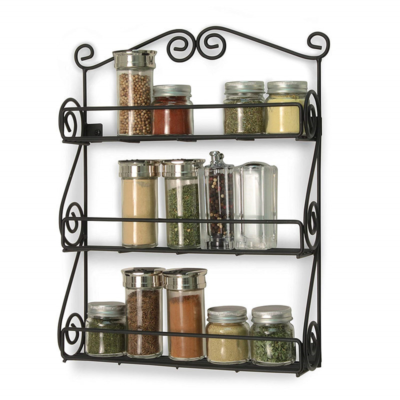 Title 1, Modern Minimalist Iron Kitchen Storage Rack Wal...