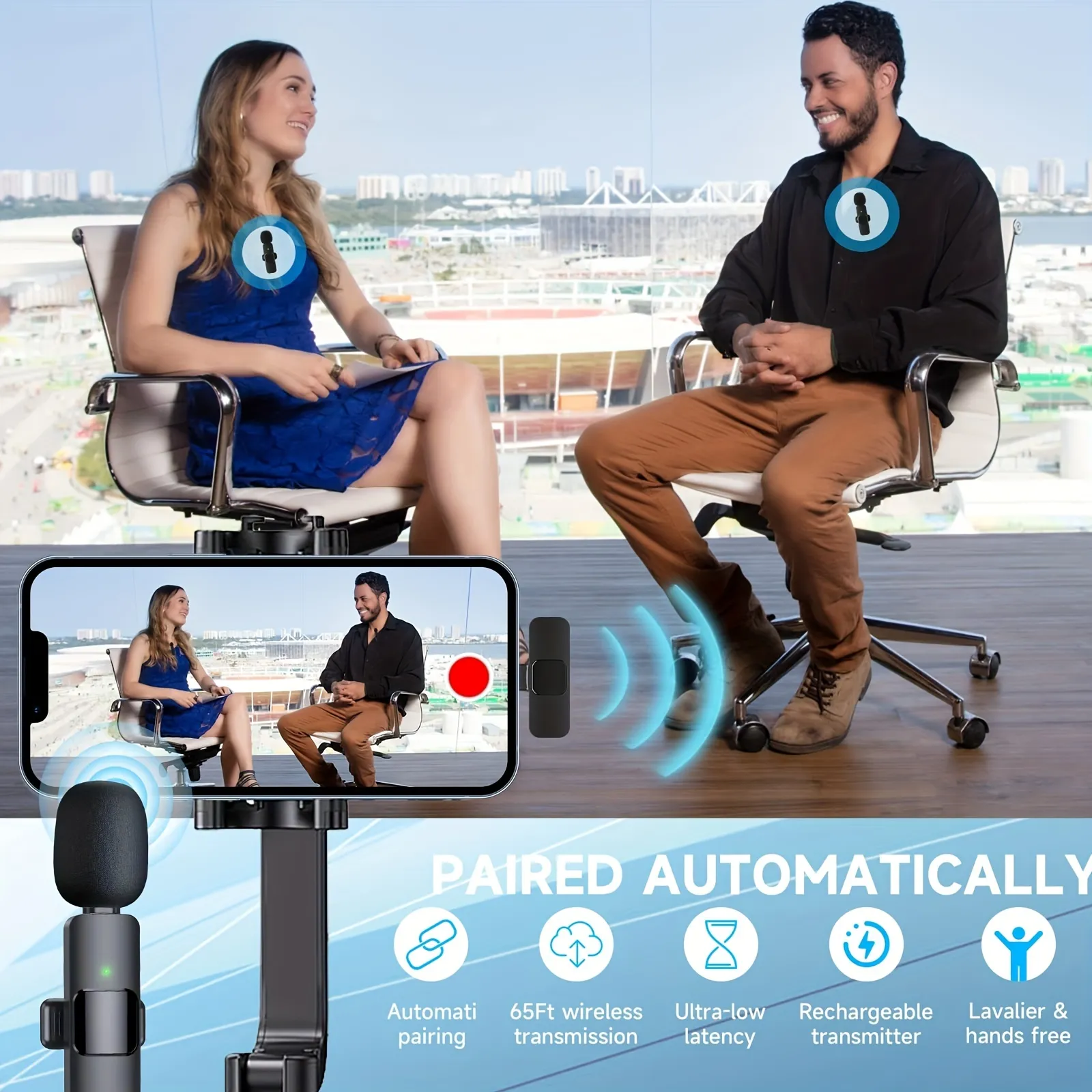 Wireless Lavalier Lapel Microphone For IPhone IPad Professional Wireless Clip Mic - Cordless Omnidirectional Condenser Recording Mic For Interview Video Podcast Vlog YouTube – image 7