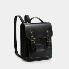 Retro Postman Double Shoulder Single Shoulder Messenger Bag Couple Models - Black - View 1