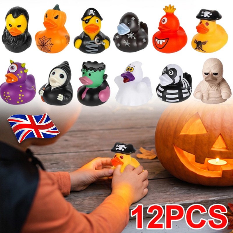 12x Halloween Vampire Ghost Mummy Rubber Ducks, Trick Or Treat Bath Toys Gifts — image 8