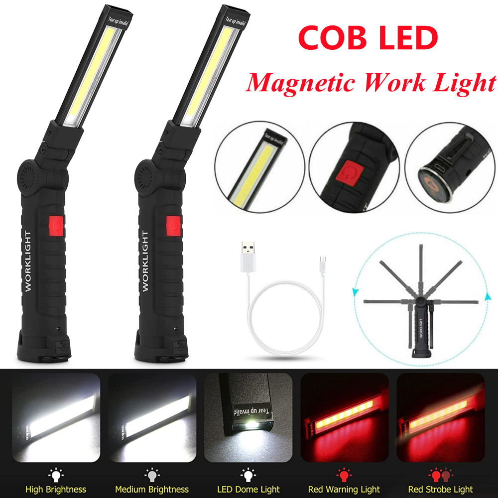 Magnetic Folding COB Work Light, 2-Pack
