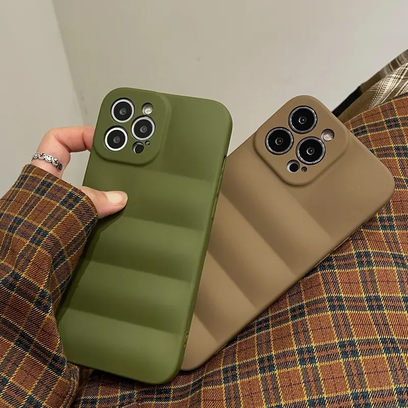 Solid Color Down Jacket Soft Cloth Phone Case