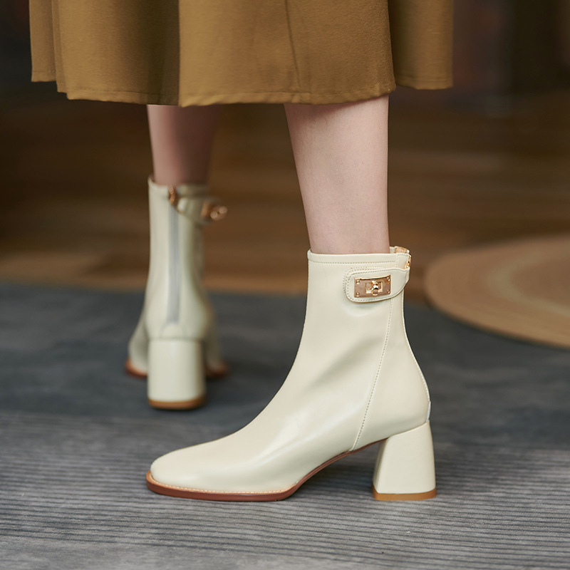 Fashion Women's Back Zipper High Heel Ankle Boots