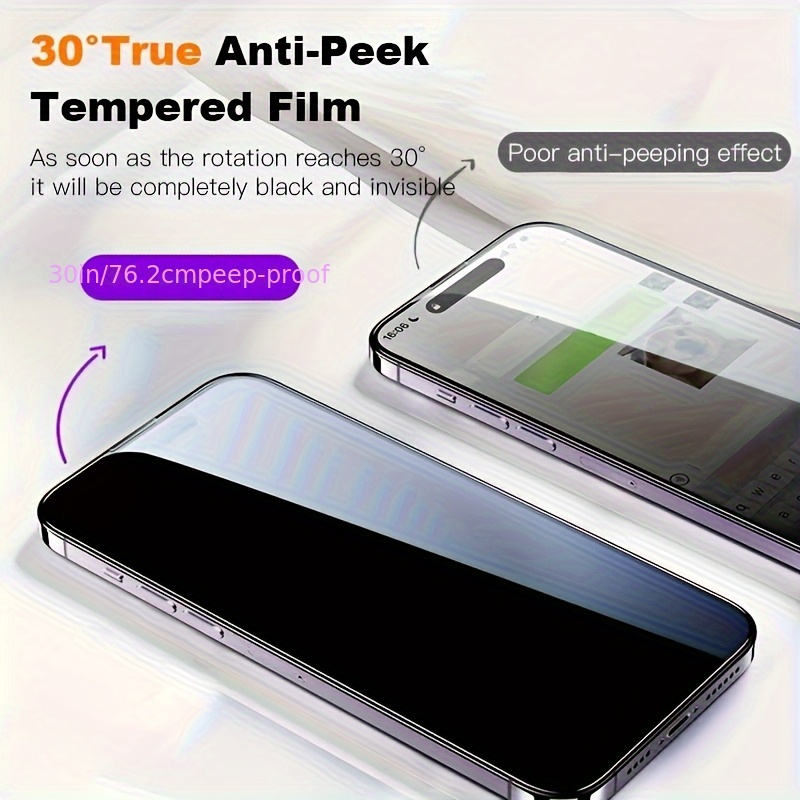 8pcs For Special Privacy Film, 4 Privacy Films 4 Lens Protectors HD Definition Front View 0.01s Lightning Touch Response 180 Protection Against Peeping, Anti Scratch, Anti-Smudge