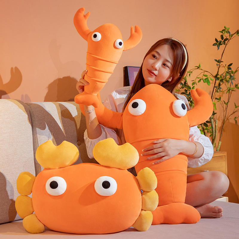 Cute Children's Cartoon Doll Q Version Lobster Crab Pillow - Image 1