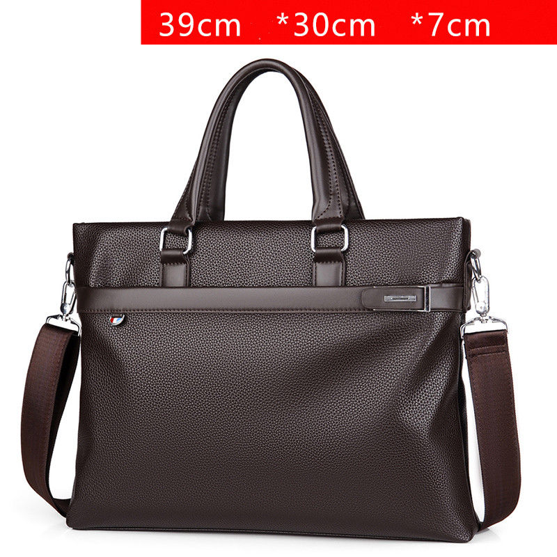 Large Capacity Business Handbag Men's Soft Leather Briefcase — foto 7