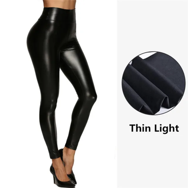 New Multicolor Leather Pants For Women With High Waist And Hips Black Bright Without Plush - Shop at LoveMi