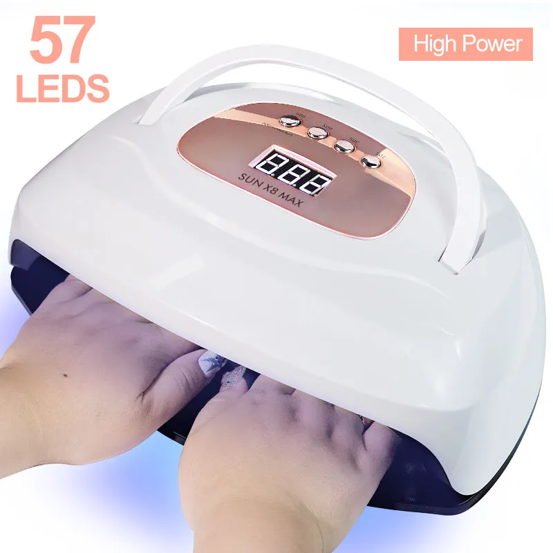 LED UV Lamp Nail Dryer LEDs Fast Drying Nail Gel Polish Manicure Gel Lamp With Motion Sensing LCD Display - Golden