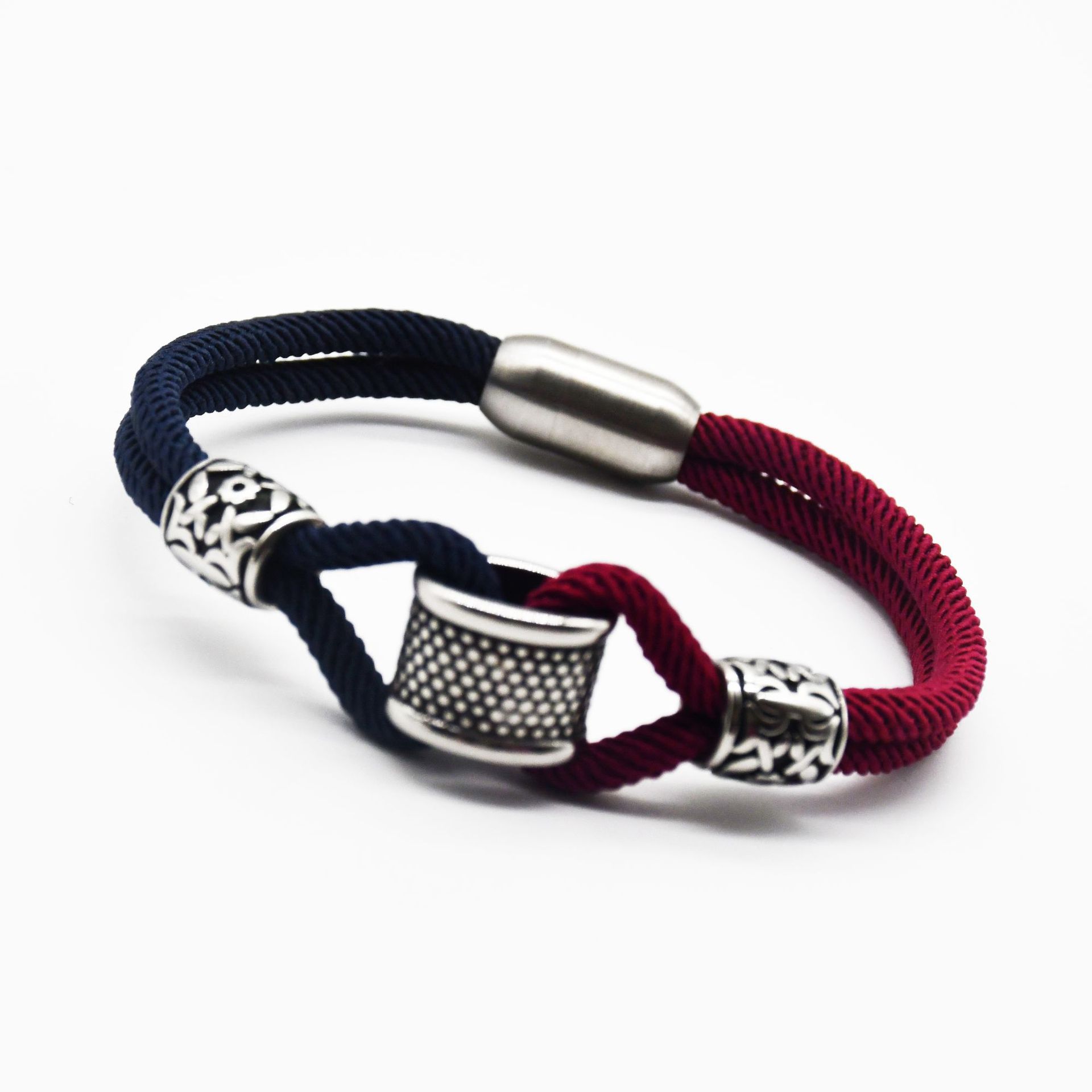 Two-color Braided Rope Titanium Steel Bracelet For Couples Fashion Jewelry