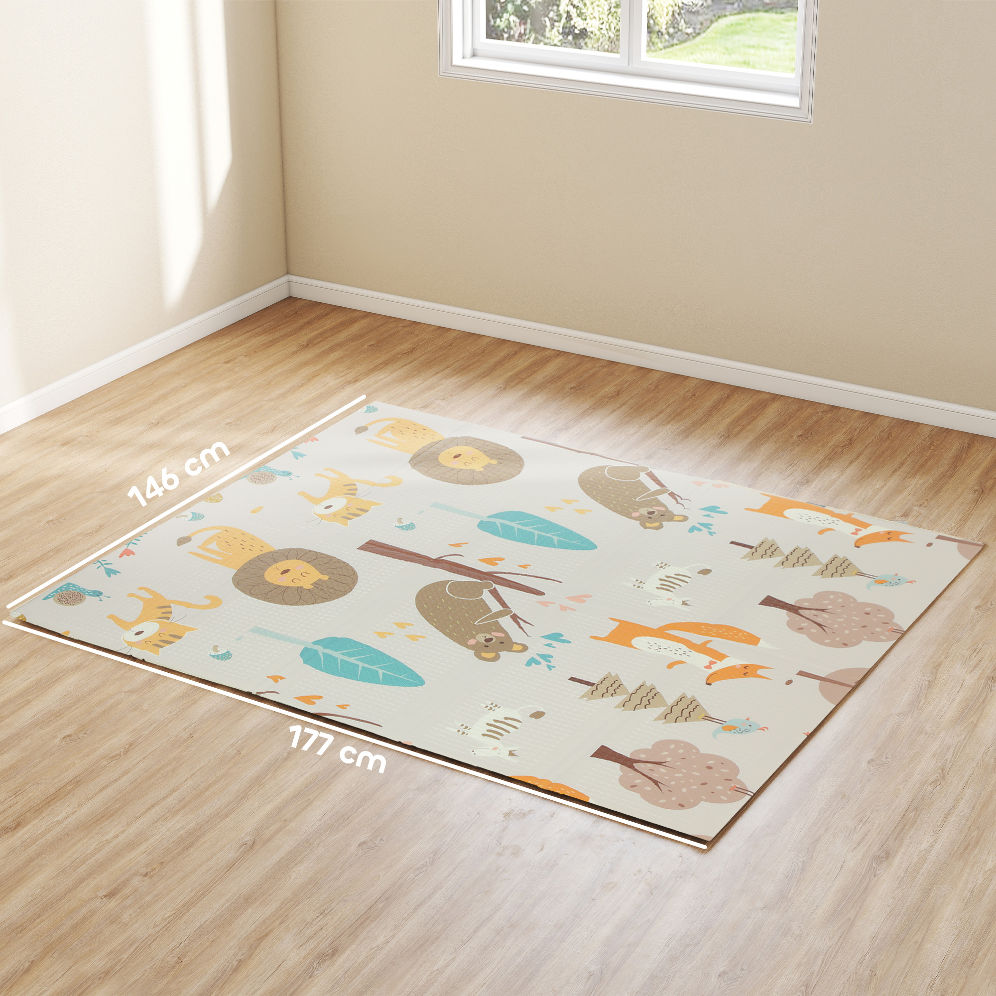 Dinosaur Themed Baby Placemat, Double-sided, Foldable, Waterproof, Suitable — image 3