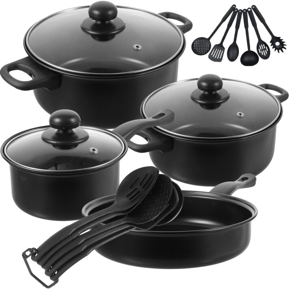16pcs Cookware Set Pan Pot Non Stick Saucepans Frying Glass Lid — image 12