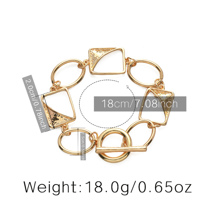 Bracelet Alloy Material Simple Ot Buckle Geometric Irregular Mix And Match Hollow Chain Wild Bracelet