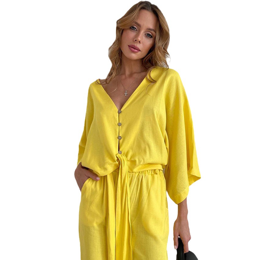 Title 6, Yellow Outer Wear Cardigan Long Sleeve Pants Pa...