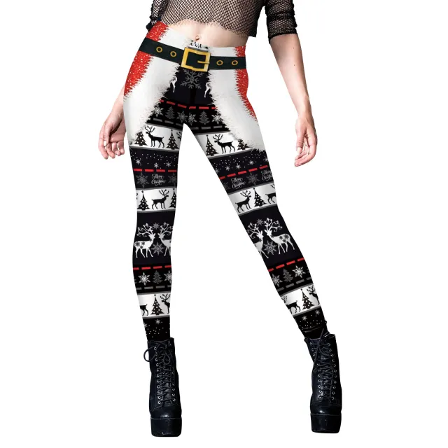 Digital Printing Pants Christmas New Style Elastic Women B2301094 - Shop at LoveMi