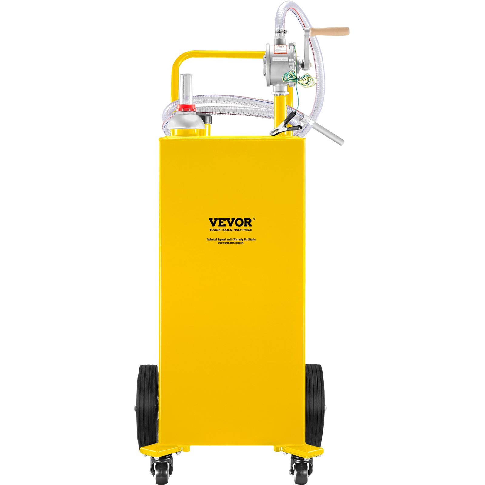 VEVOR 30 Gallon Fuel Caddy, Gas Storage Tank 4 Wheels, With Manuel TransferPump - Picture 7 of 7