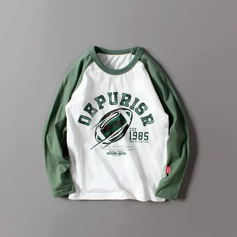 Autumn Korean New Boy Cartoon Letters Long Sleeve