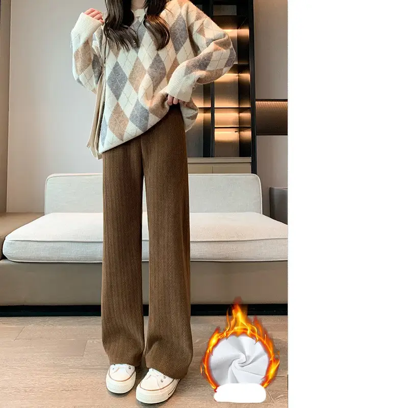Autumn And Winter Plus Fleece Slim Loose Women's Pants