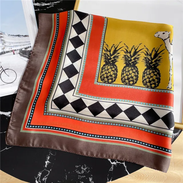 Small Square Plaid Women Colorblock Striped Silk Scarf Fj3424 - Shop at LoveMi
