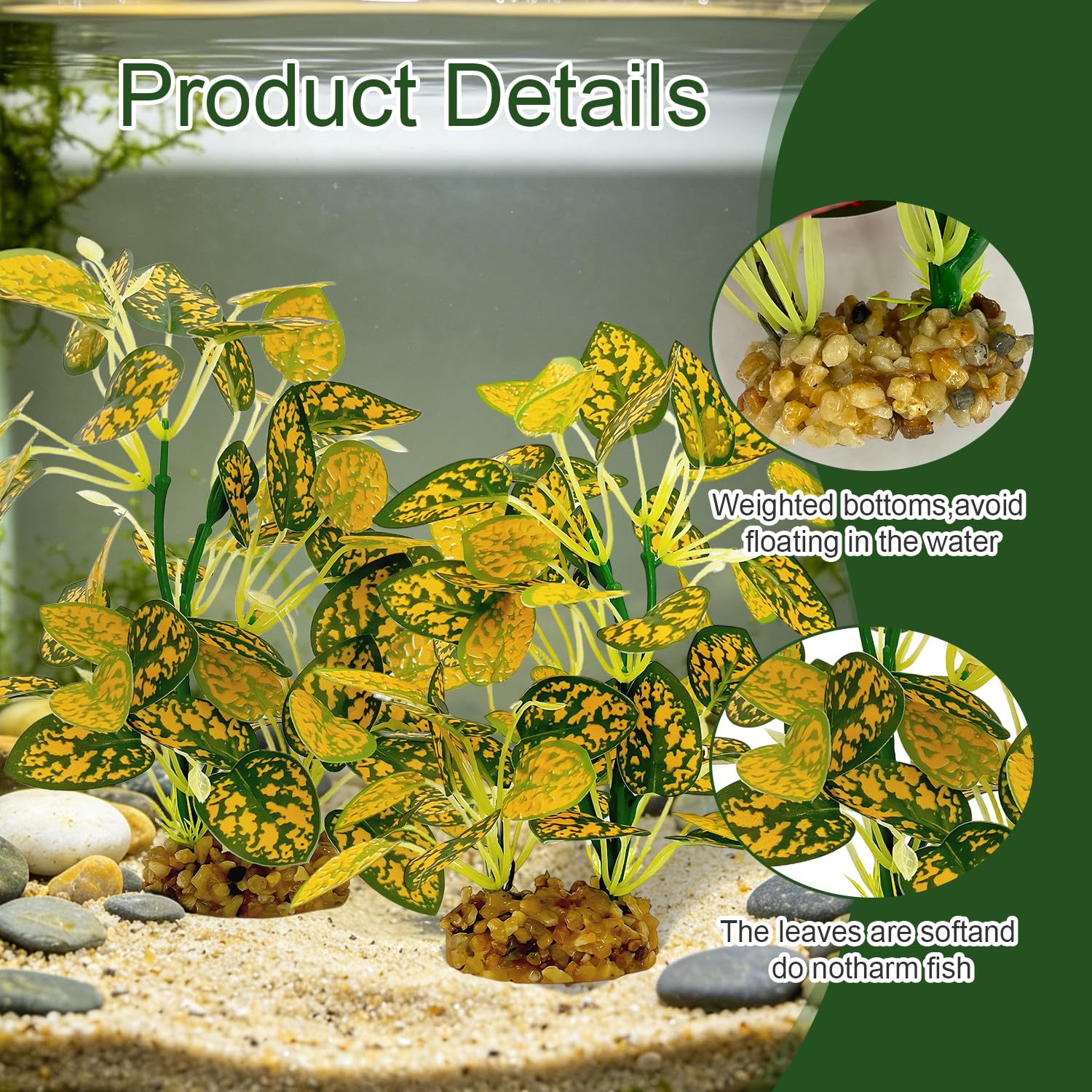Silk Aquarium Plants 2-Pack, 8.6-inch Artificial Aquarium Silk Plants -  Simulated Fish Habitat Decor, Safe Silk Plants For Aquariums Fish Fishbowl — foto 17