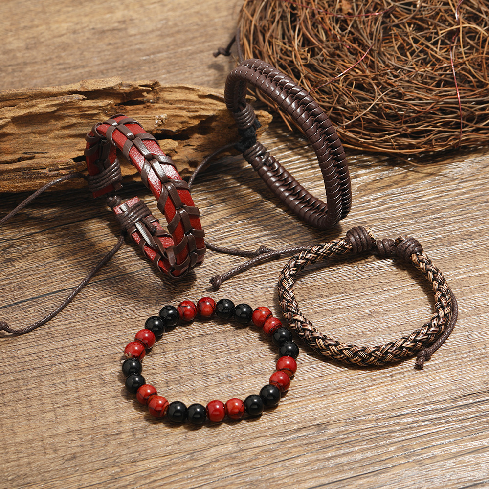 Vintage Braided Suit Cowhide Bracelet