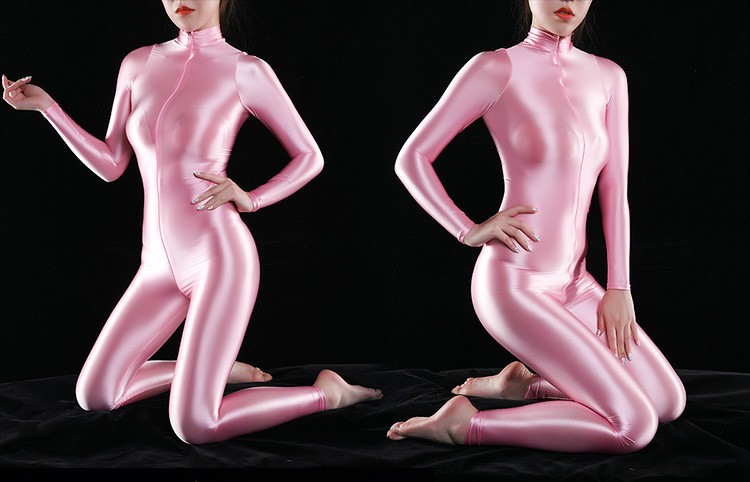 Title 5, Shiny Luxury Shiny Thin Silky Tight Jumpsuit