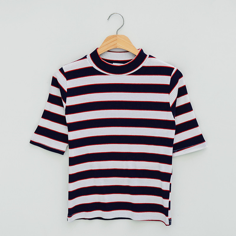 Short-sleeved Cotton Korean Version Slim Bottoming Shirt Half Sleeve Top Ins Tide