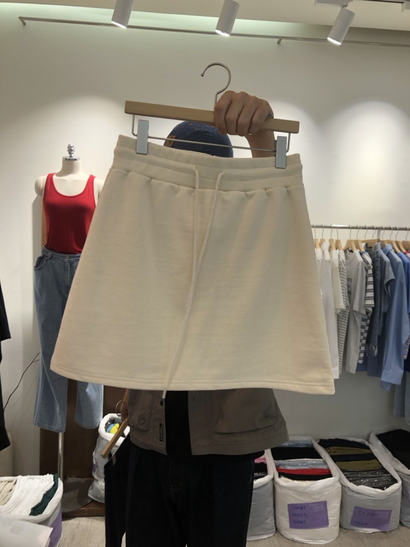 Women's Drawstring Elastic Waist A-line Short Skirt