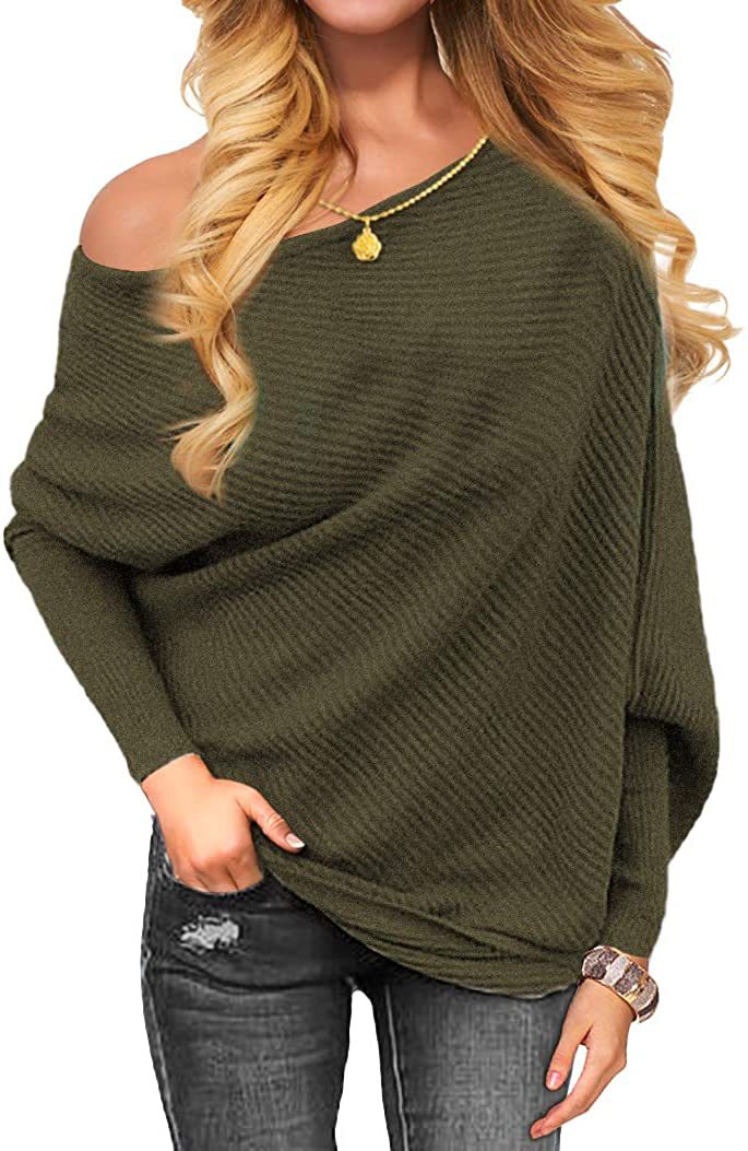 Title 1, Damen Winter Pullover mit sexy One-Line-Ausschn...