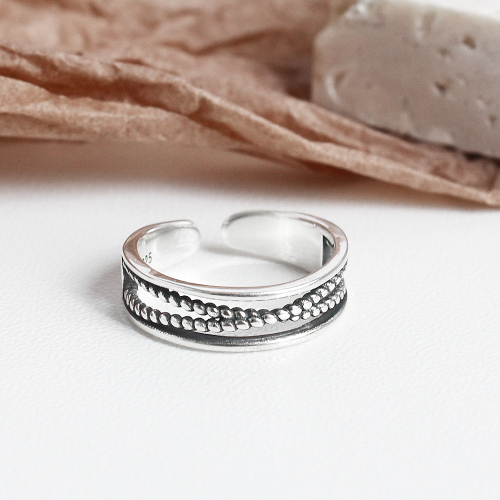 Ins Temperament Cold Wind Jewelry S925 Sterling Silver Retro Cross Ring
