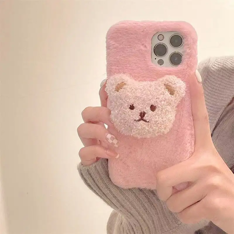 New Cartoon Plush Bear Mobile Phone Case