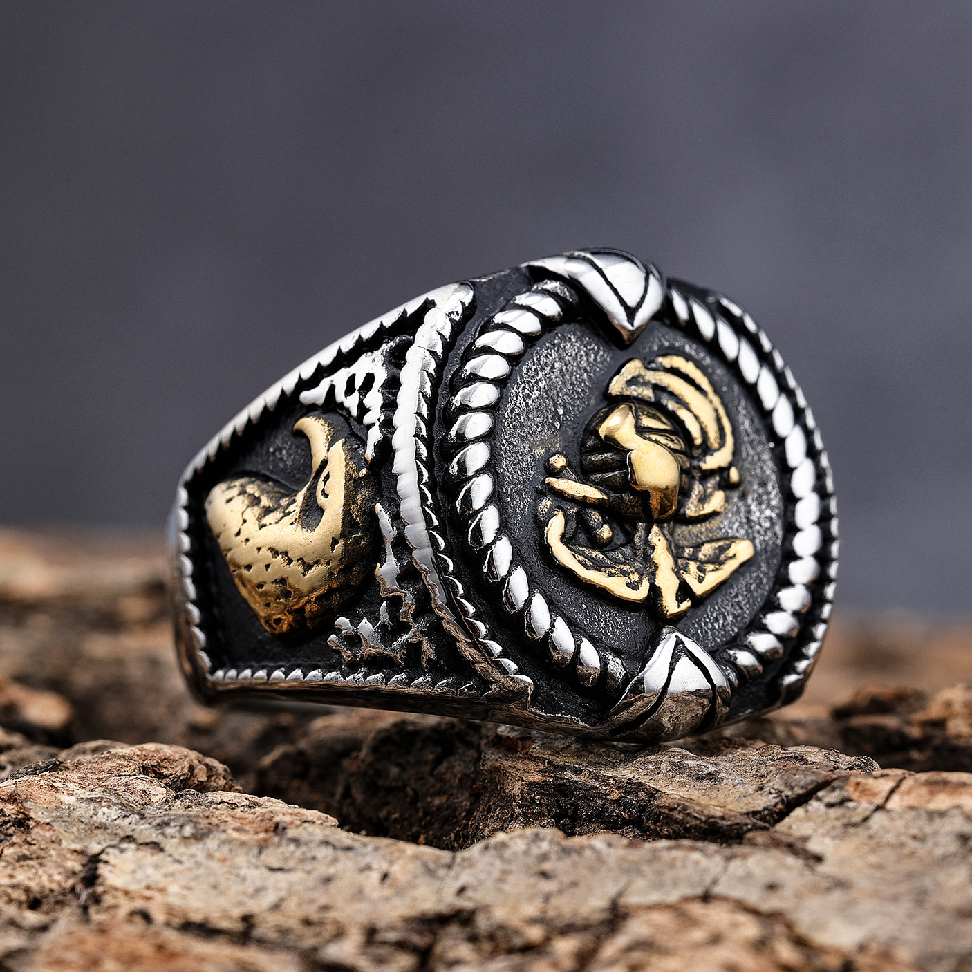 Domineering Personality Fashion Motorcycle Wind Retro Ring