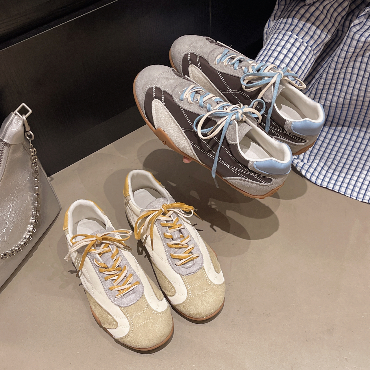 Vintage Two-Tone Retro Sneakers
