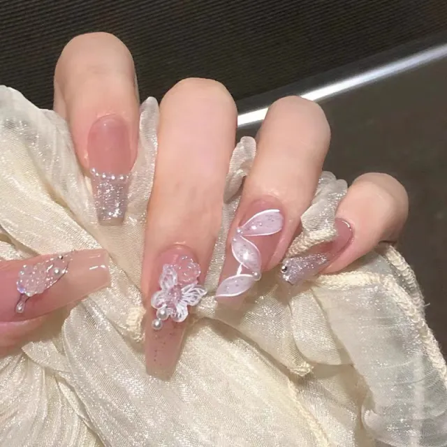 Fake Nails Can Take Ancient Camellia Streamers New Trapezoid - Shop at LoveMi